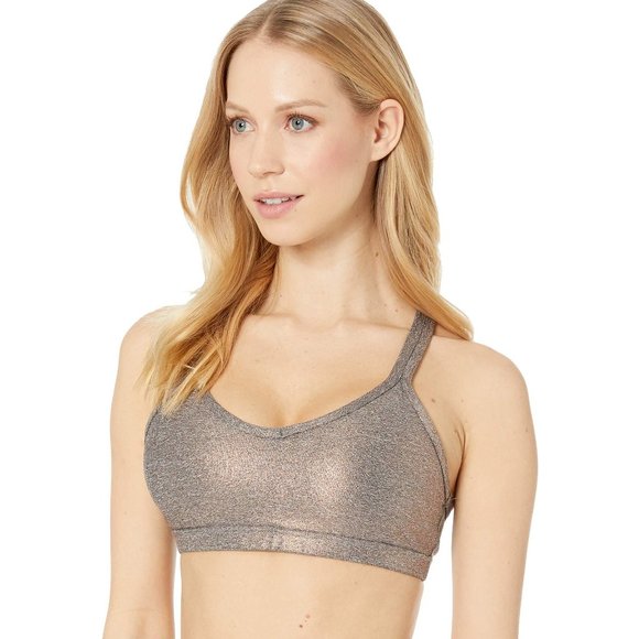 Beyond Yoga Rose Gold Dusted Double Back Bra